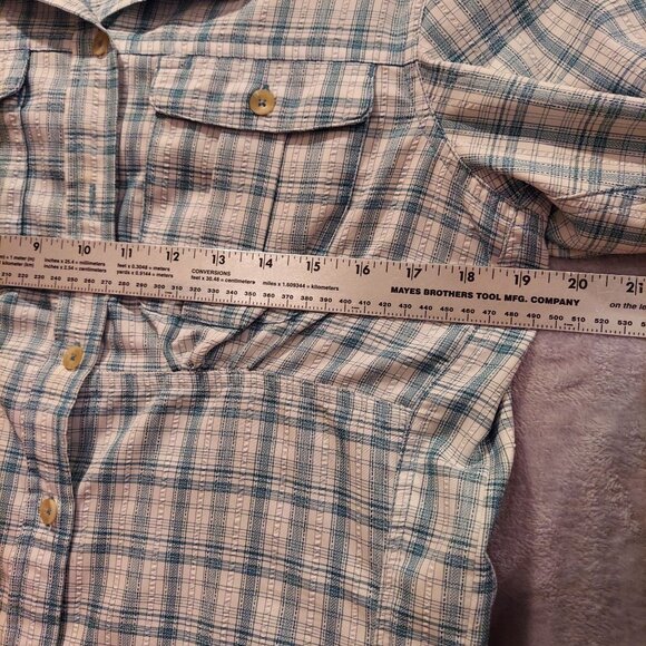 Rugged Exposure Vented Blouse womens M outdoor roll tab sleeve button up plaid - Picture 6 of 13